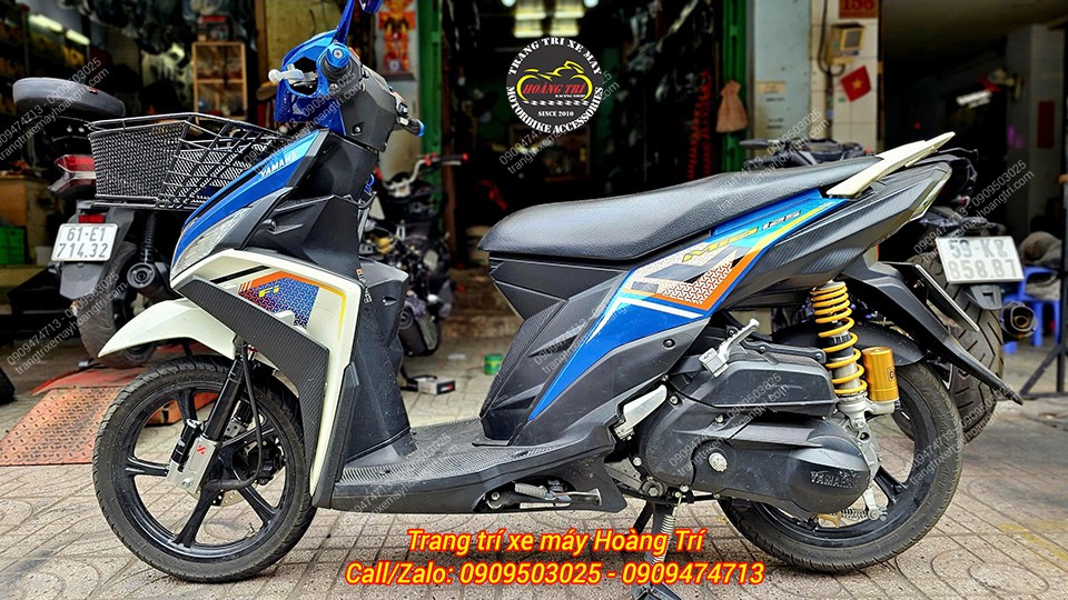 Dàn chân sau Mio nâng cấp phuộc Ohlins chính hãng, tăng độ sang trọng