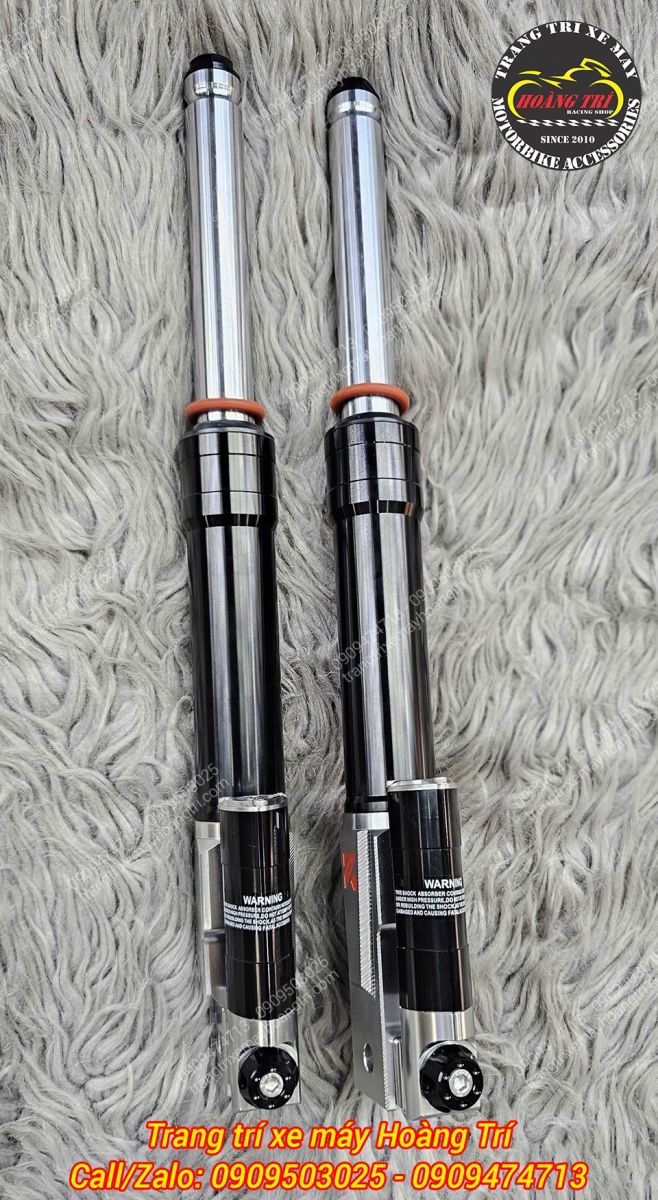 Cận cảnh ty phuộc mạ crom sáng bóng, tăng tính thẩm mỹ cho xe hiệu quả