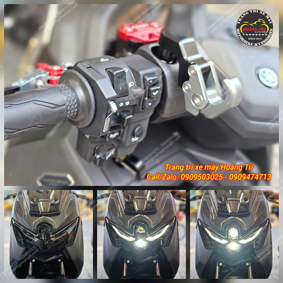 Công tắc Daytona gắn Yamaha Nmax bố trí gọn gàng, thao tác thuận tiện, nâng cao tính thẩm mỹ tổng thể