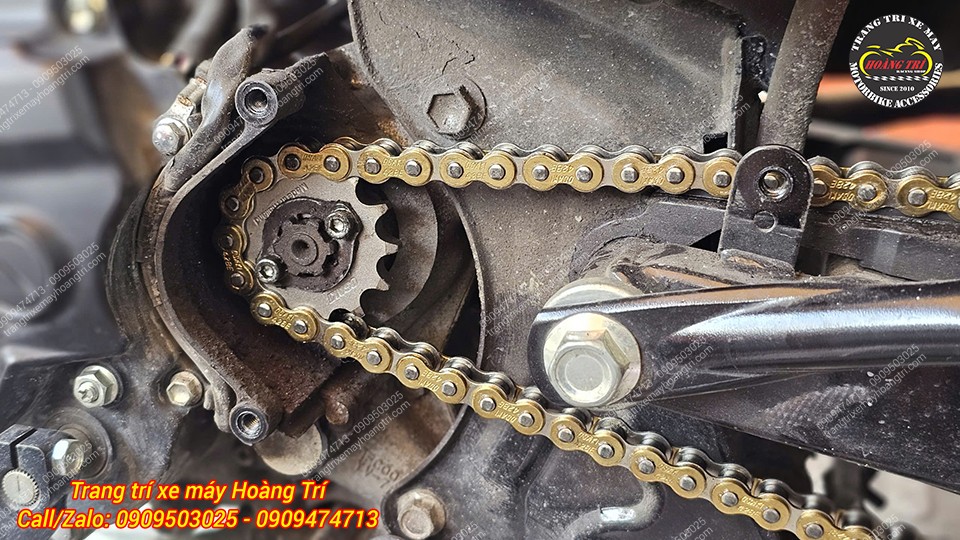 Sản phẩm nhông sên dĩa Osaki sau khi đã được trang bị cho xe PG-1