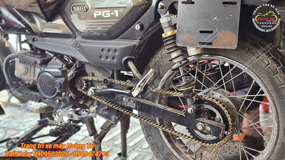 Tổng thể vẻ ngoài nổi bật cuốn hút khi thay thế nhông sên dĩa Osaki cho PG-1