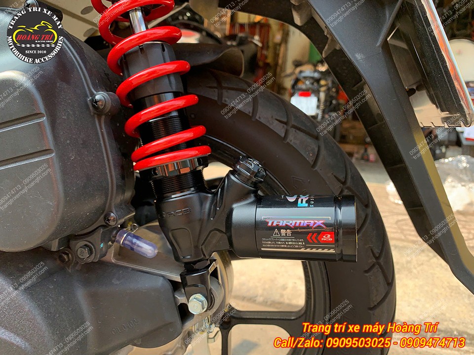 Phuộc RCB Tarmax lắp TPBW 125cc có bình dầu, tăng hiệu quả giảm xóc rõ rệt