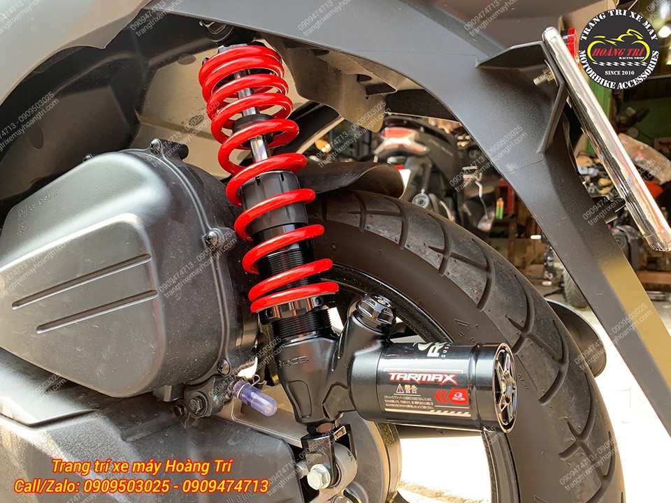 Cận cảnh phuộc Racing Boy Tarmax lò xo đỏ nổi bật, hoàn thiện chắc chắn, thẩm mỹ cao