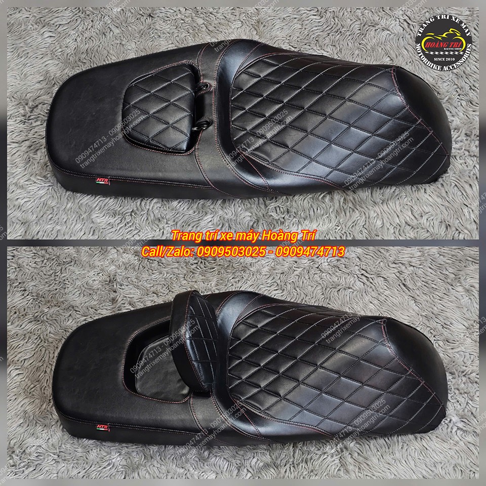 Tổng thể yên SH 350 hai tầng cao cấp, tựa lưng gập linh hoạt, nâng cao trải nghiệm người lái