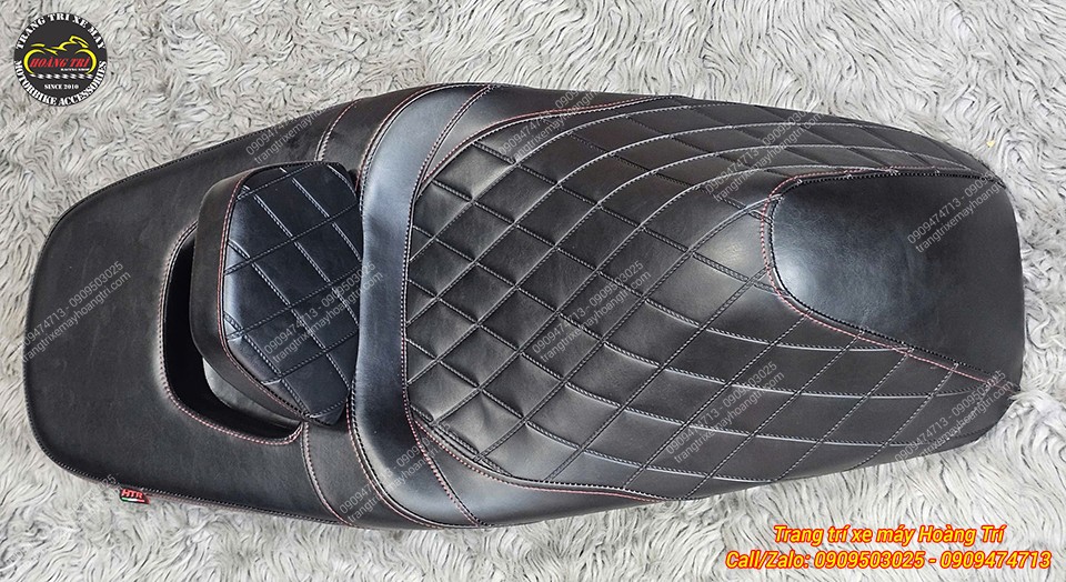 Tổng thể yên SH 350 dùng da cao cấp, họa tiết tinh tế, phù hợp phong cách độ kiểng hiện đại