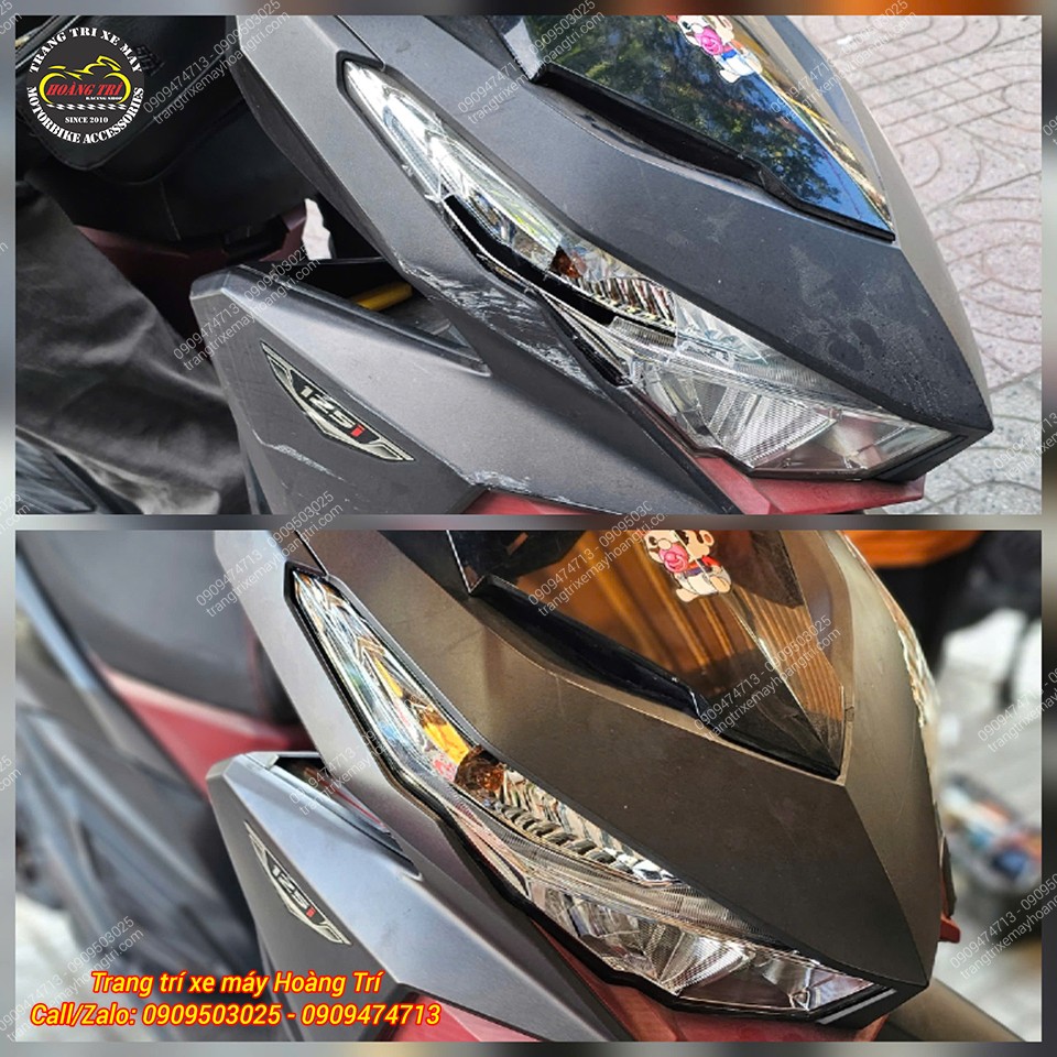 Trước và sau khi thay cụm đèn pha Vario Click Thái giúp xe lấy lại vẻ ngoài tự tin