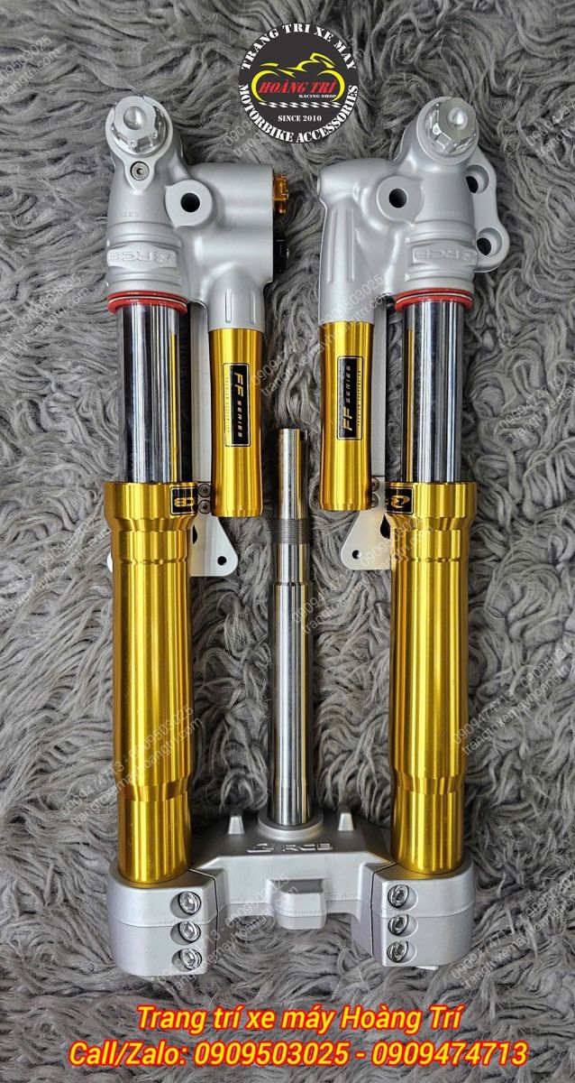 Cặp phuộc trước USD RCB màu vàng nổi bật, làm từ nhôm cao cấp cực kỳ chất lượng