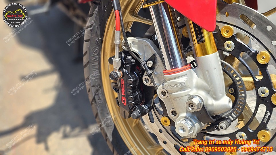 Đĩa Boushi 290mm hầm hố kết hợp phuộc RCB giúp tăng lực phanh