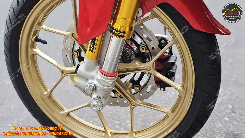 Mâm trước kết hợp đĩa Boushi và heo RCB tạo dàn chân mạnh mẽ