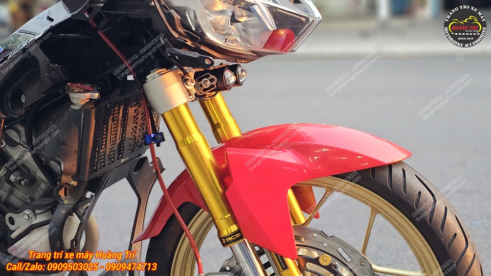 Góc cận chảng ba sau khi lắp phuộc USD RCB chắc chắn và giảm rung lắc