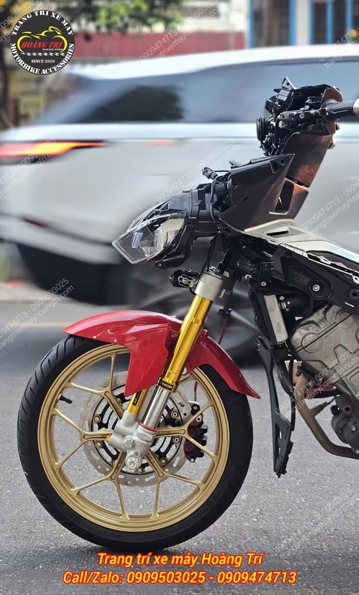 Chi tiết phuộc USD RCB kết hợp heo S26 giúp kiểm soát phanh tốt hơn