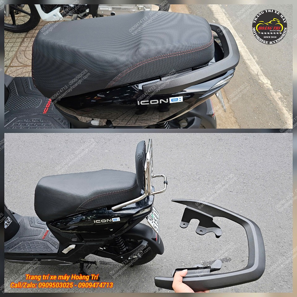 Hình ảnh so sánh trước sau Honda Icon-E khi nâng cấp baga sau kèm nệm tựa lưng