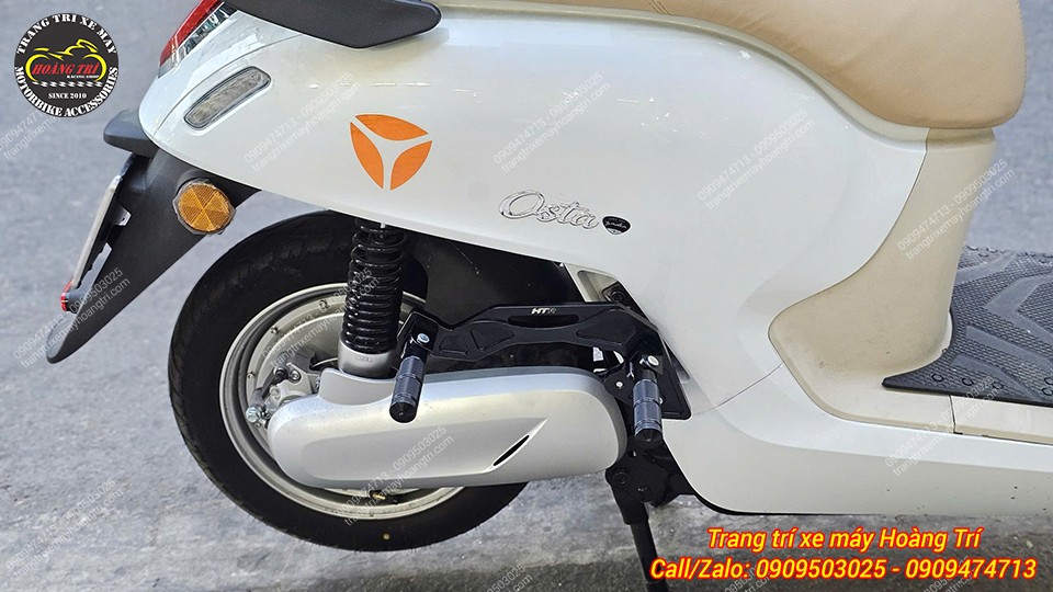 Chi tiết gác chân phụ HTR nhôm CNC trên Osta, hoàn thiện cao, chống trơn trượt hiệu quả