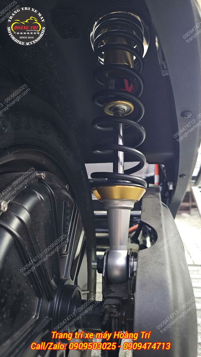 Chi tiết phuộc YSS E-Series lắp Evo Grand, lò xo đàn hồi tốt, giảm xóc hiệu quả