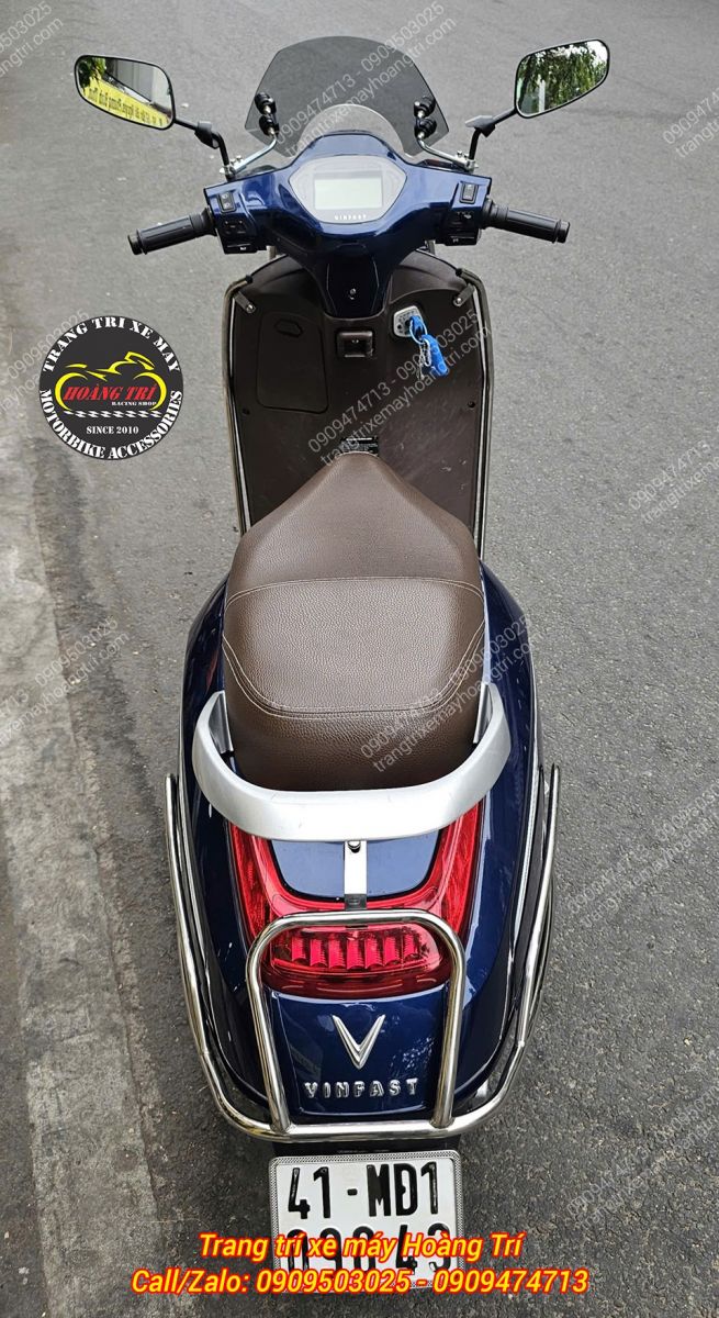 Phần đuôi Klara S trang bị khung inox chắc chắn, hạn chế trầy xước khi va chạm nhẹ