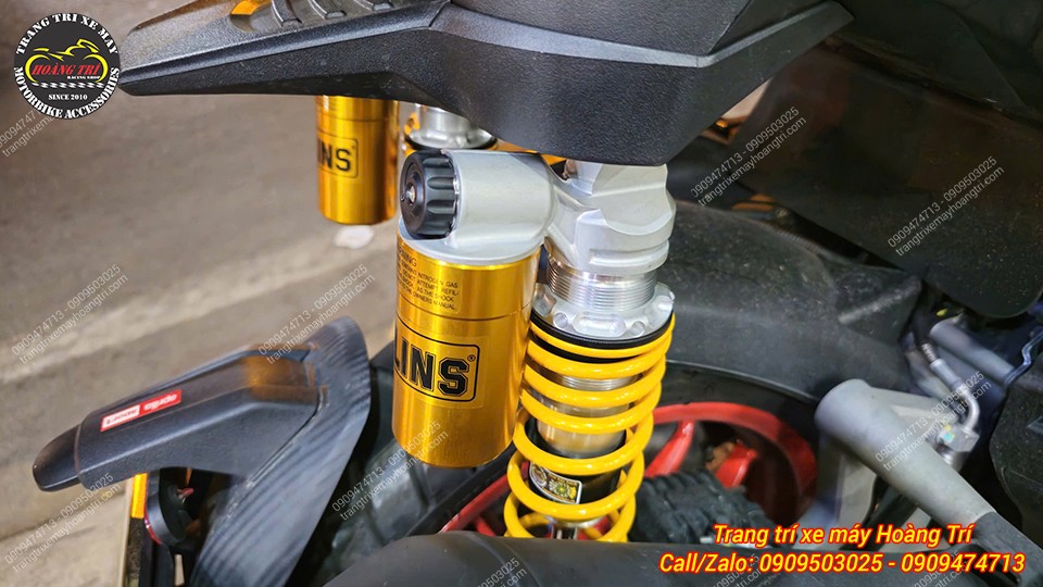 Chi tiết bình dầu Ohlins AP 243 tạo điểm nhấn nổi bật cho Aprilia SR GT 200