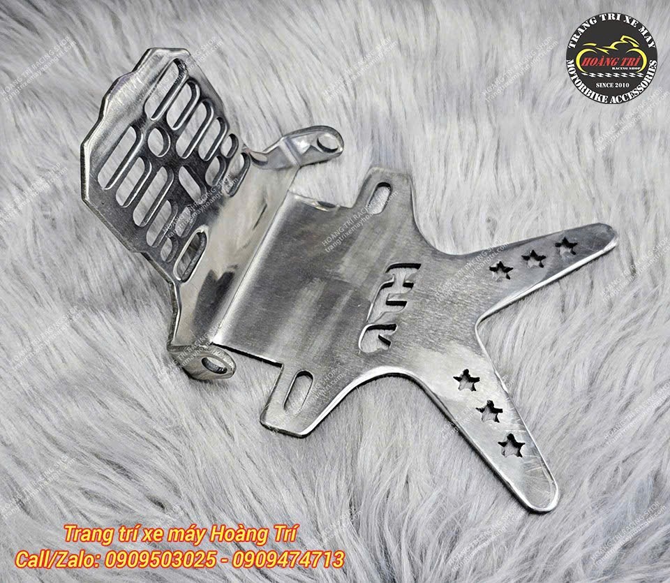 Góc nhìn tổng thể pát biển số HTR inox gia công cứng cáp dành cho dòng Honda CBR
