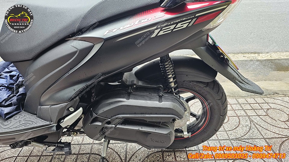 Tổng thể Yamaha Freego trang bị dè phụ tăng thẩm mỹ và giúp vệ sinh hiệu quả