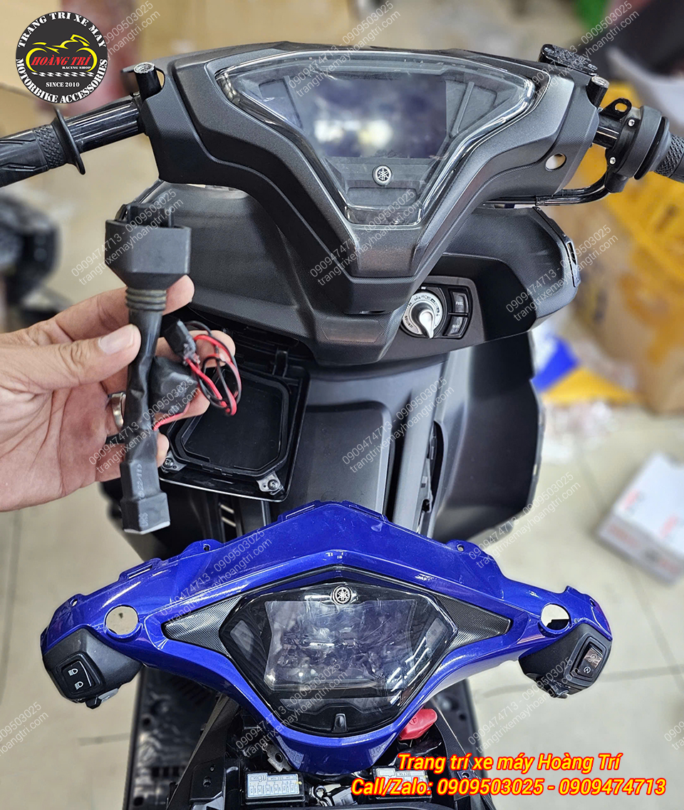 So sánh thức tế dàn đầu Yamaha NVX V1 (dưới) và NVX V2 (trên) trong quá trình nâng cấp thực tế