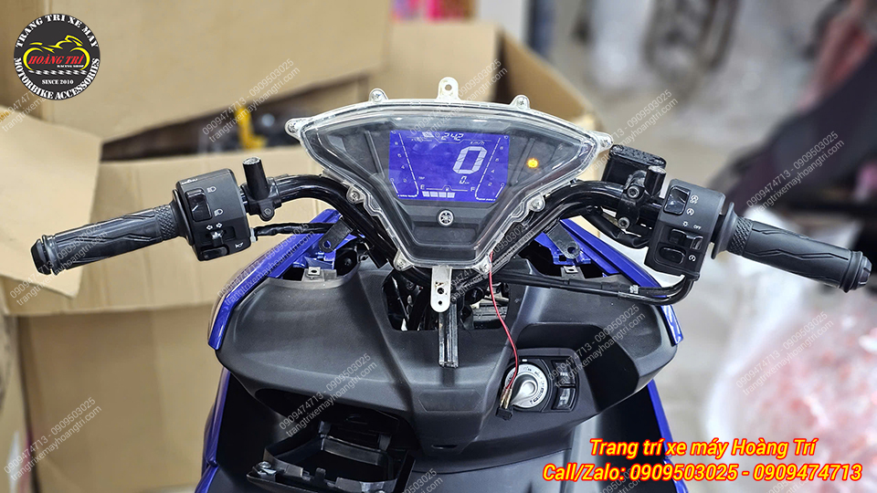 Đồng hồ Yamaha NVX V2 hiển thị đầy đủ thông số sau khi hoàn thiện nâng cấp dàn điện mới