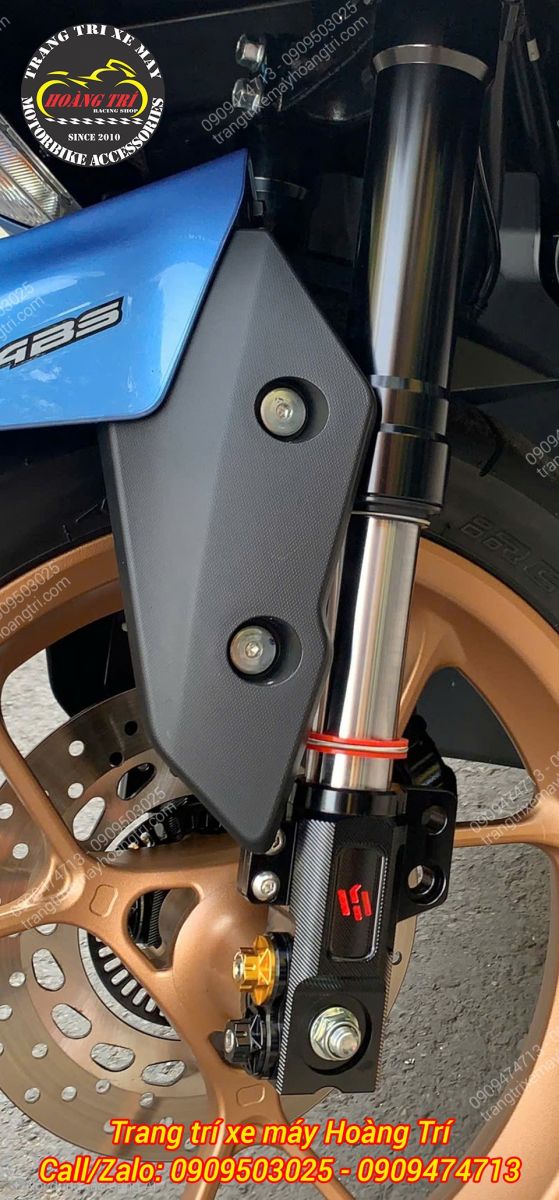 Cận cảnh phuộc upside down Kingham NVX V2 nổi bật với thiết kế cứng cáp đầy thể thao