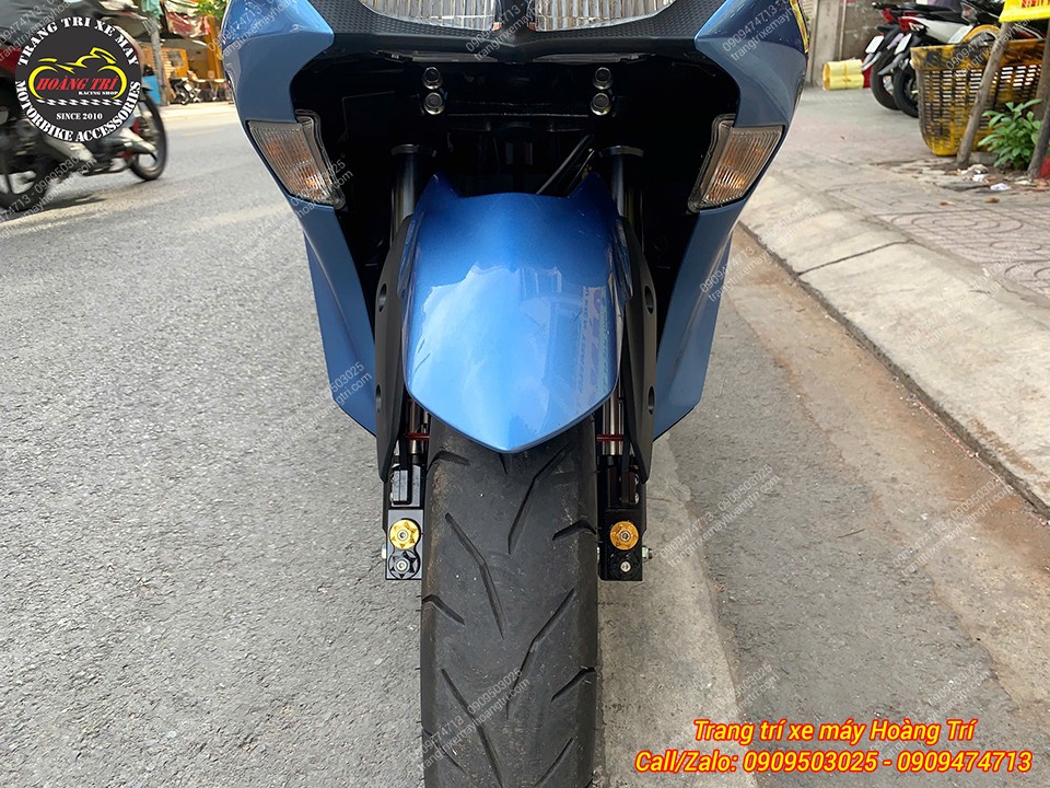 Tổng thể đầu xe NVX V2 sau khi nâng cấp phuộc upside down Kingham cực kỳ nổi bật