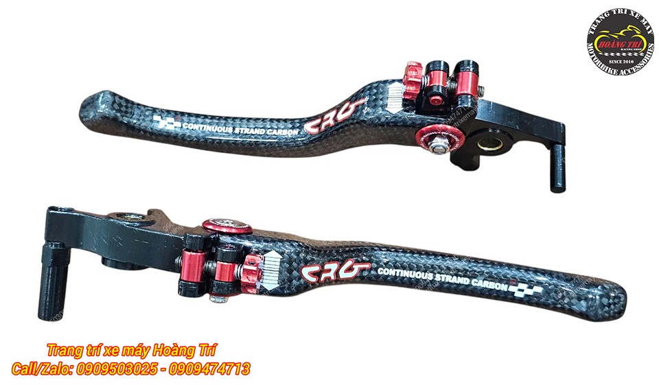 Góc nhìn ngang tay thắng CRG carbon cho thấy hoàn thiện tinh xảo và chắc chắn
