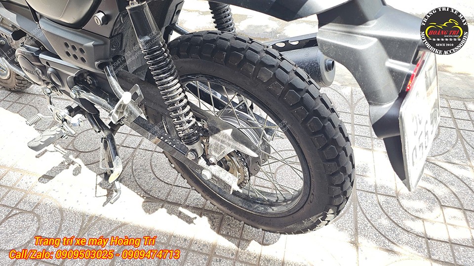 Cận cảnh bánh sau Yamaha PG-1 ABS 2026 với bộ vỏ ruột zin trước khi nâng cấp