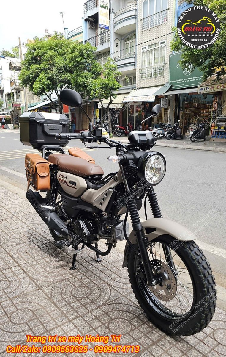 Tổng thể Yamaha PG-1 trở nên cá tính hơn với combo baga hông và thùng Givi U37A+