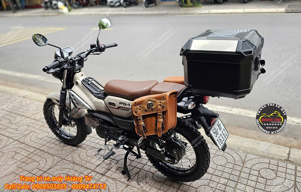 Để lắp đặt được thùng sau và túi treo cần nâng cấp trọn bộ baga sau và baga hông cho PG-1