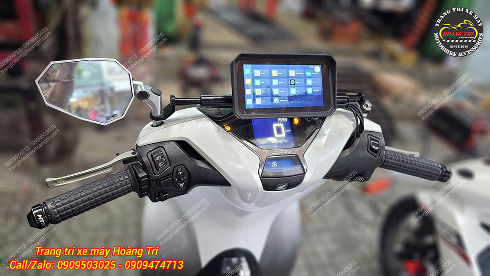Giao diện ứng dụng trên màn hình Android xe SH hiển thị rõ nét và thao tác mượt mà