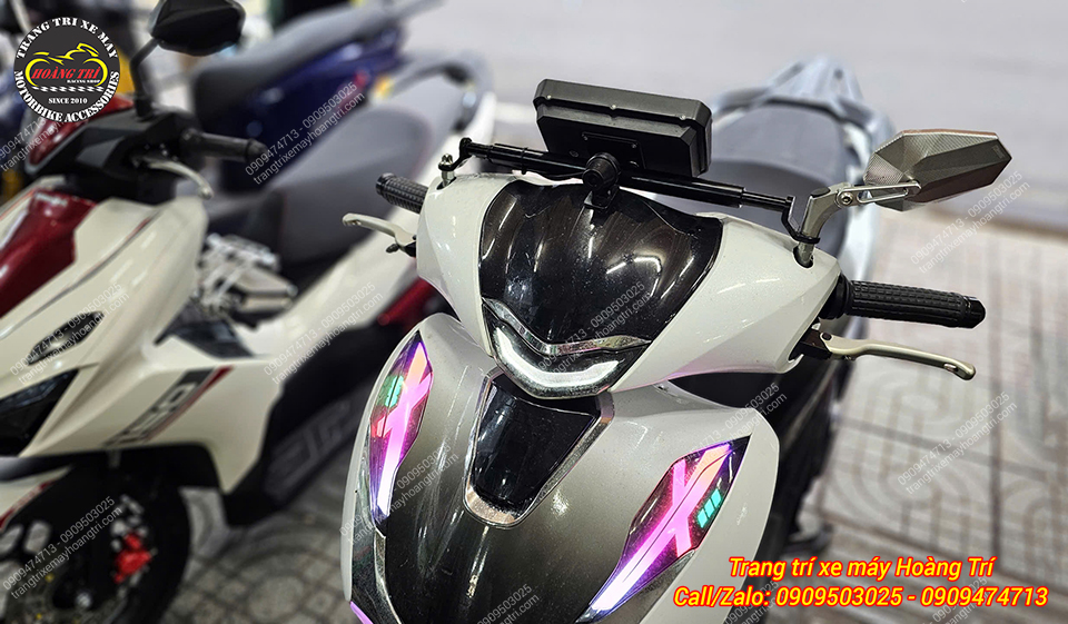 Tổng thể Honda SH độ màn hình Android mang phong cách công nghệ hiện đại và cá tính