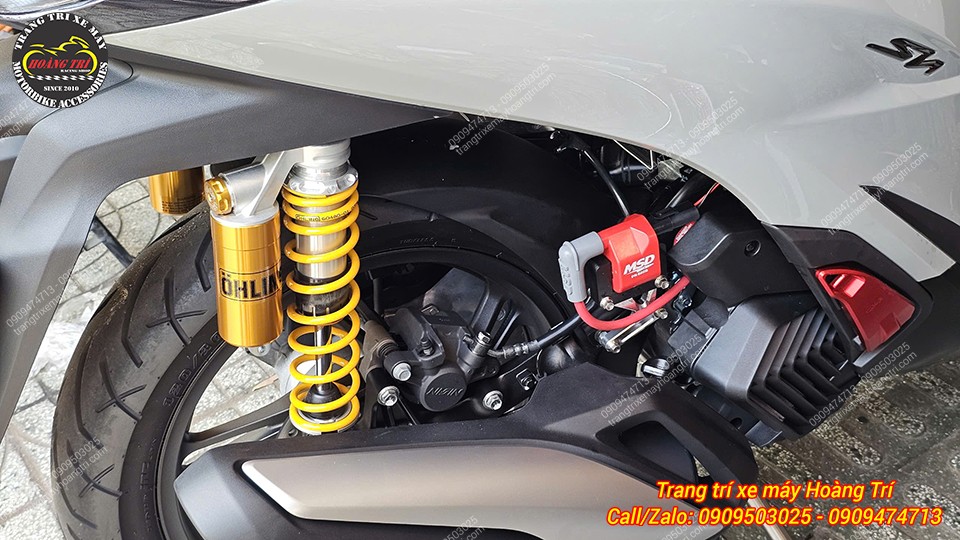Góc nhìn dàn chân SH 2026 trang bị mobin MSD kết hợp phuộc Ohlins đầy nổi bật