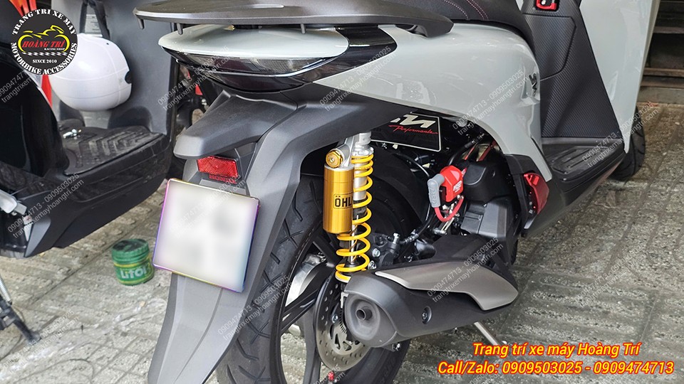 Tổng thể phía sau SH 2026 nổi bật cùng phuộc Ohlins và mobin MSD chính hãng