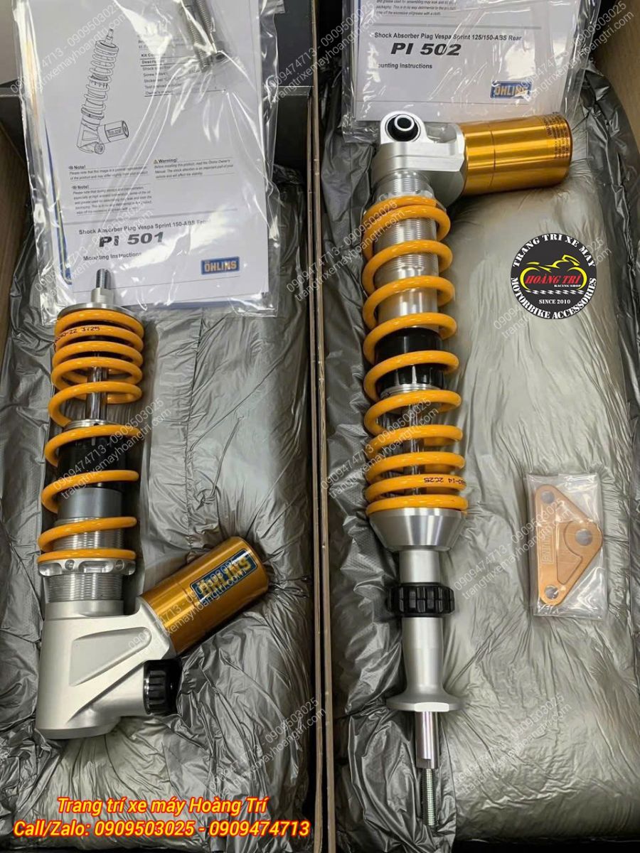 Trọn bộ phuộc Ohlins PI501 PI502 chính hãng dành riêng cho Vespa Sprint và Primavera