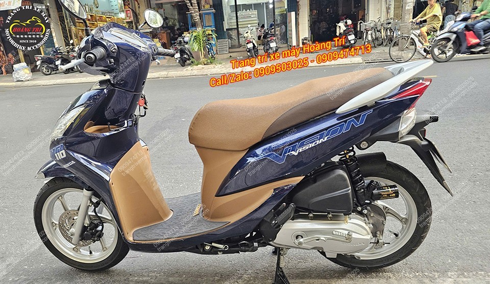 Thường khách hàng sẽ nâng cấp cùng phuộc nhún cho Vision 2013 khi trang bị pô e Scoopy