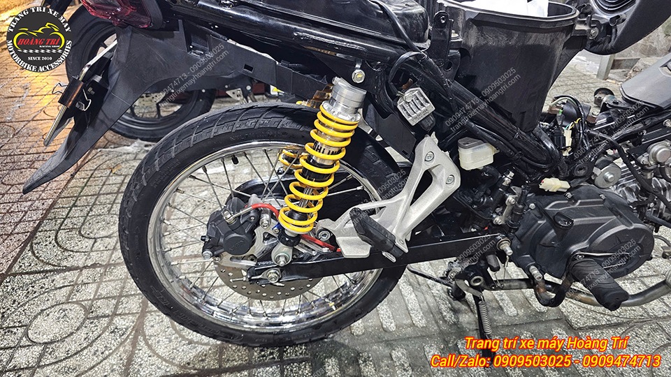 Phuộc sau Ohlins gắn Honda Wave A giúp tăng độ êm ái và thẩm mỹ tổng thể