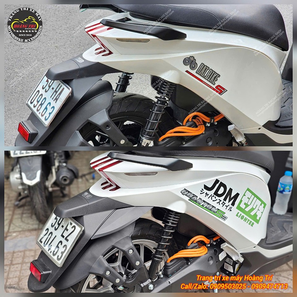 So sánh trước và sau khi lắp chắn bùn Datbike Quantum giúp xe gọn gàng hơn