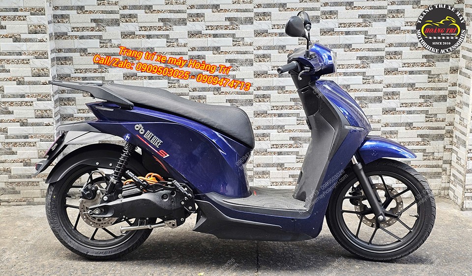 Tổng thể Datbike Quantum màu xanh nổi bật cùng chắn bùn nguyên khối LBS đầy tiện ích