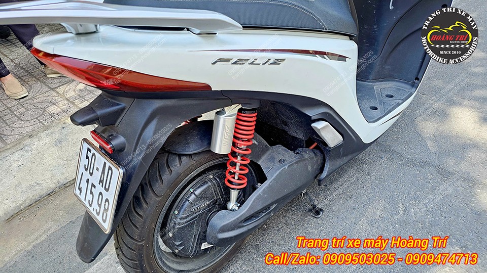 Vinfast Feliz trở nên sang trọng và đồng bộ hơn với cặp phuộc YSS G-Series bình dầu