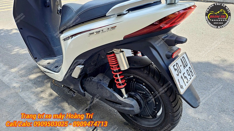 Dàn chân Vinfast Feliz nổi bật hơn với phuộc YSS G-Series lò xo đỏ cá tính hiện đại
