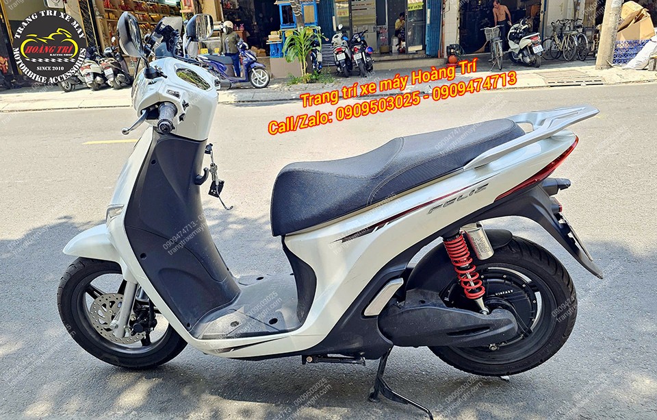 Tổng thể Vinfast Feliz nâng cấp phuộc YSS G-Series mang phong cách thể thao và cứng cáp