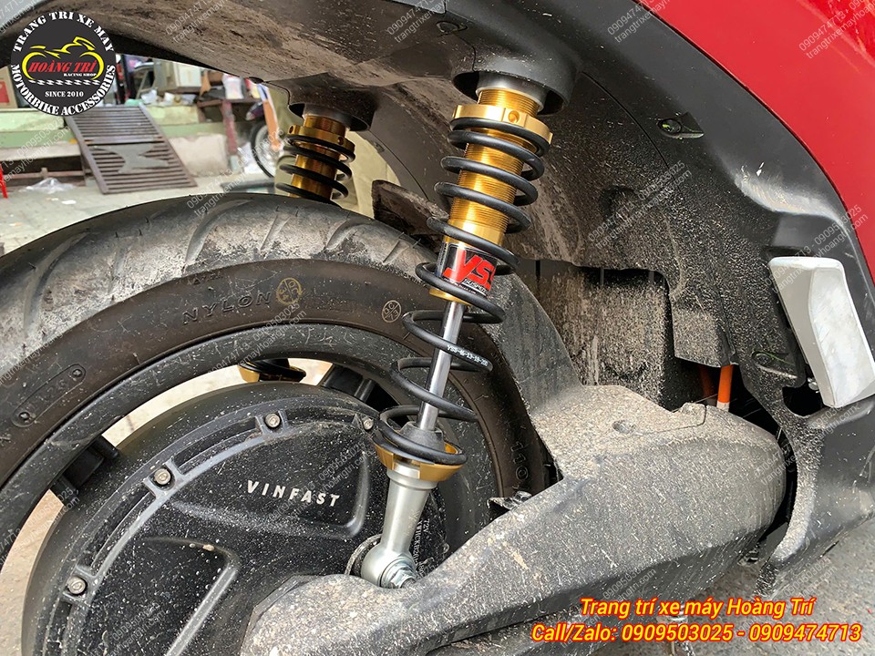 Chi tiết lò xo và ty phuộc YSS G-Series mang phong cách thể thao cho VinFast Feliz hiện đại
