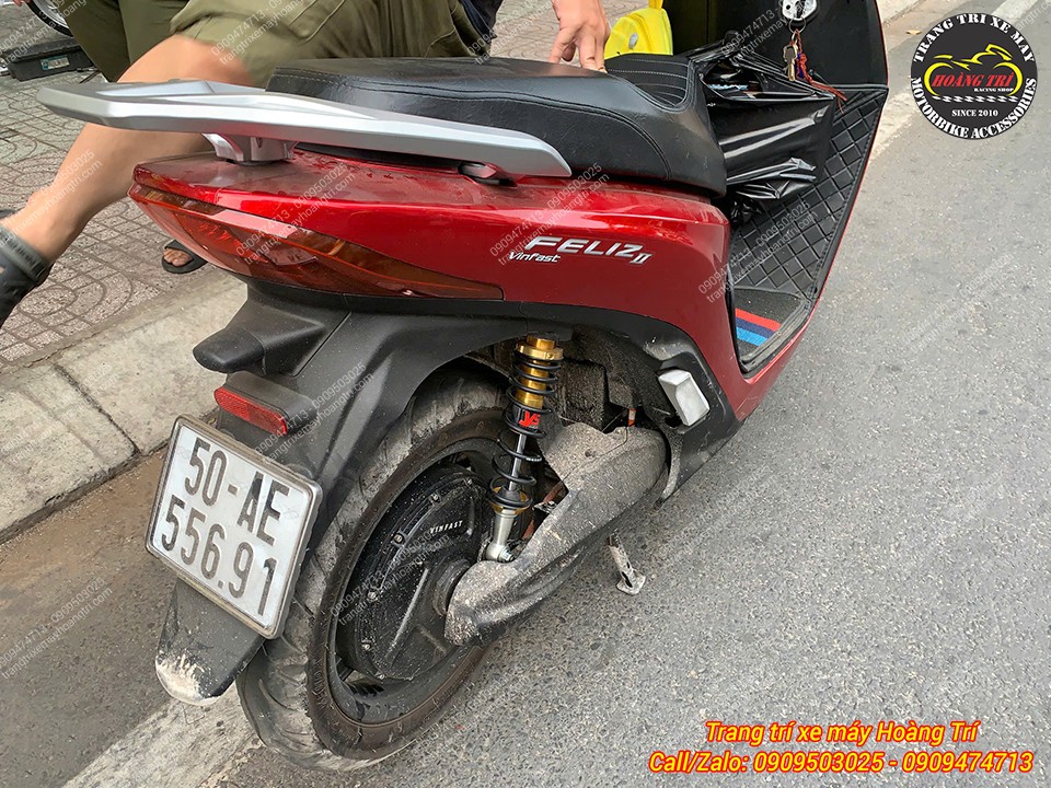 VinFast Feliz trở nên đầm chắc hơn sau khi nâng cấp phuộc sau YSS G-Series Thái Lan