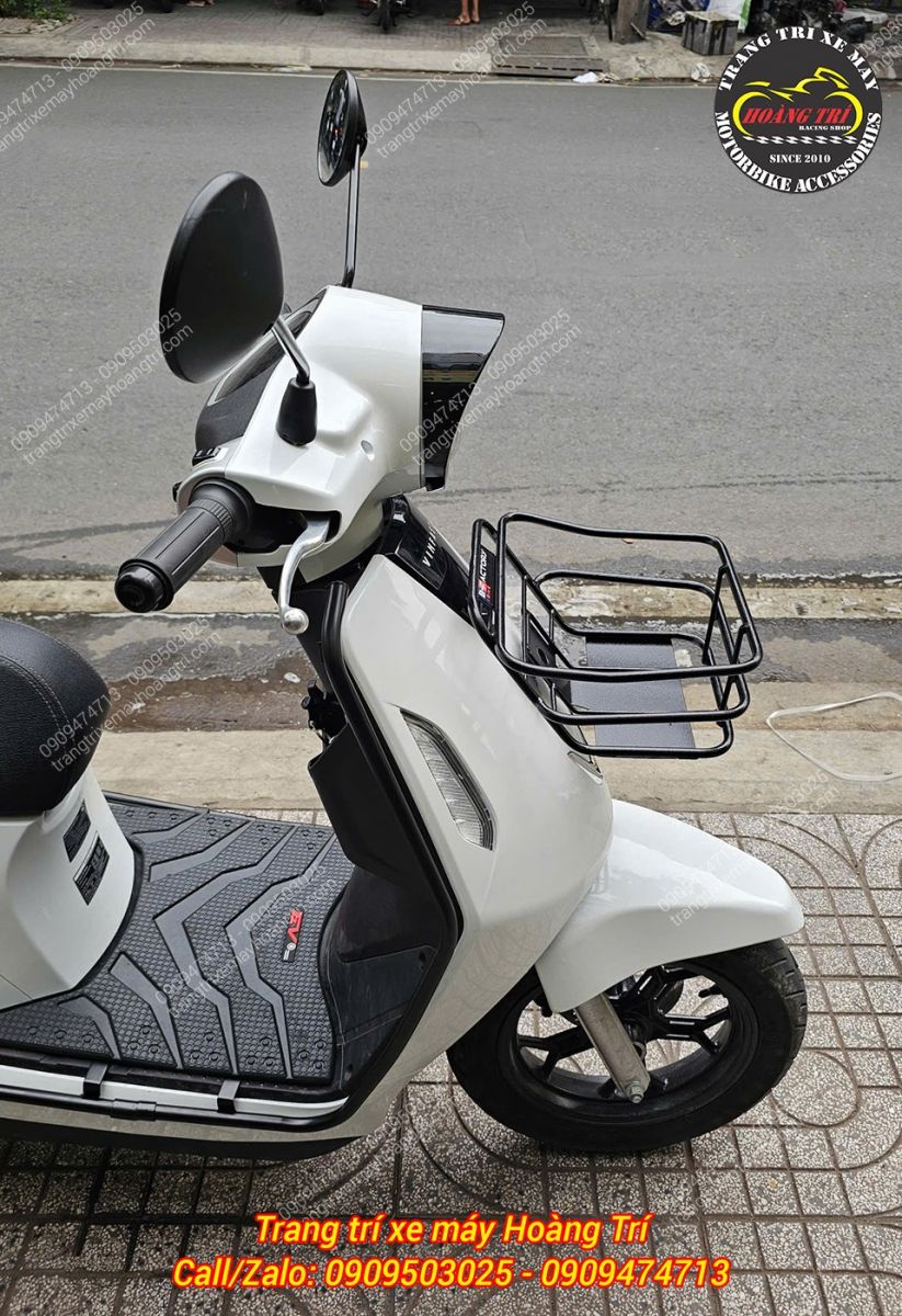 Góc ngang Vinfast EVO nổi bật cùng rổ trước BF Bike phong cách gọn gàng hiện đại
