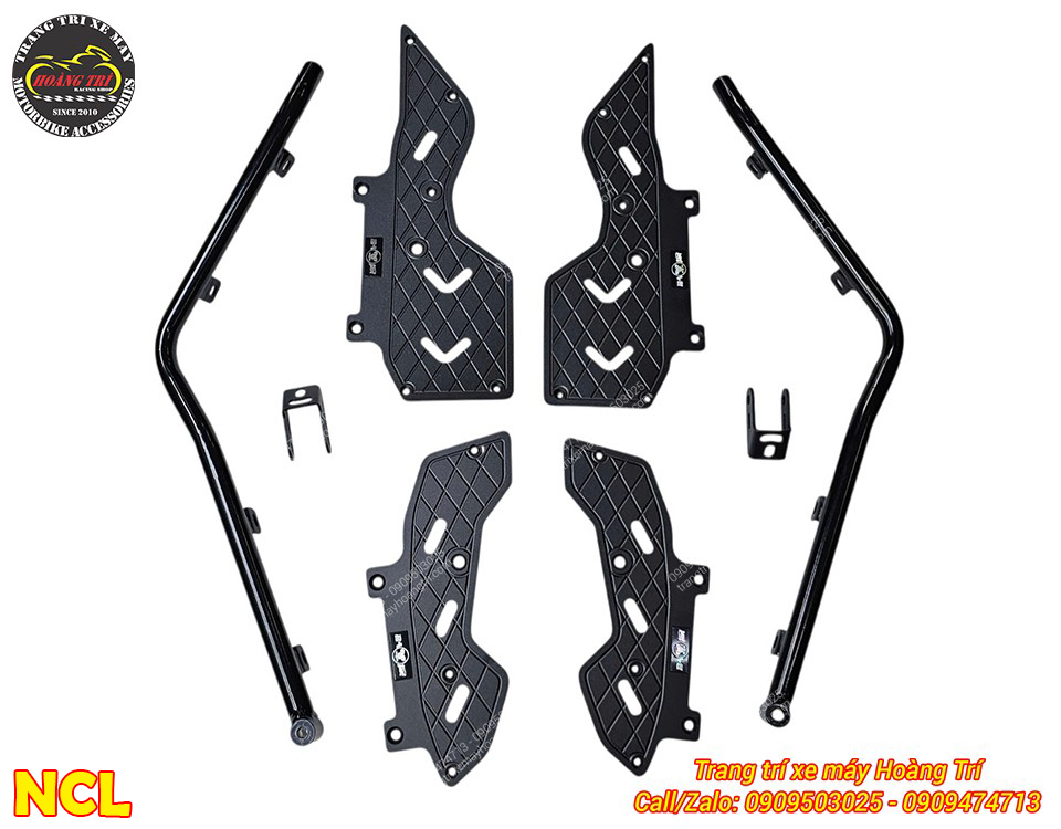Trọn bộ chống đổ kèm tấm lót chân CNC Yamaha NMAX đầy đủ phụ kiện lắp đặt