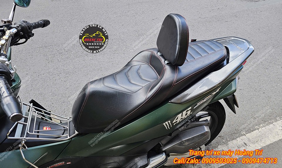 Cận cảnh yên độ 2 tầng PCX 2014 tích hợp tựa lưng, tăng sự thoải mái người lái