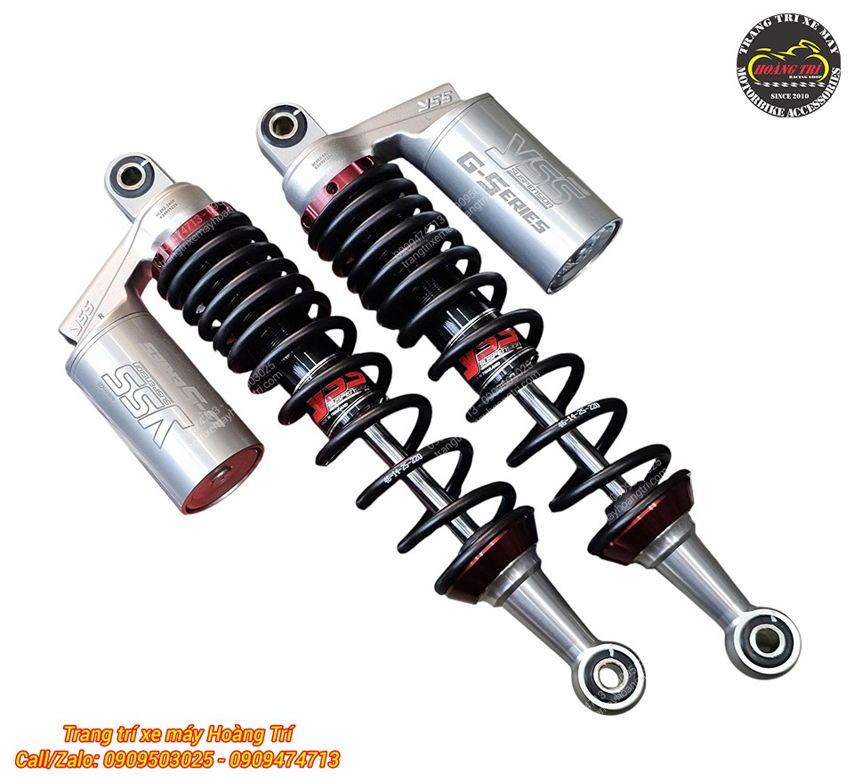 Cận cảnh phuộc bình dầu YSS G-Series lò xo đen với thiết kế thể thao và hoàn thiện cao cấp