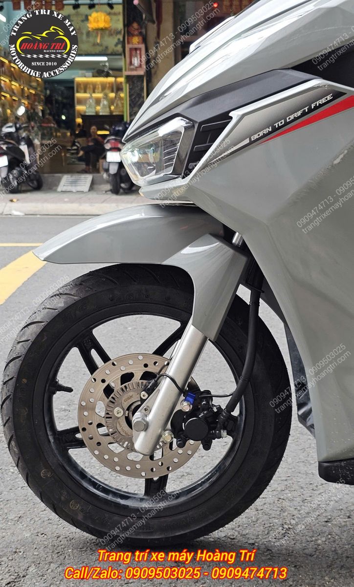 Bánh trước VinFast Viper sau nâng cấp ABS với độ hoàn thiện gọn gàng