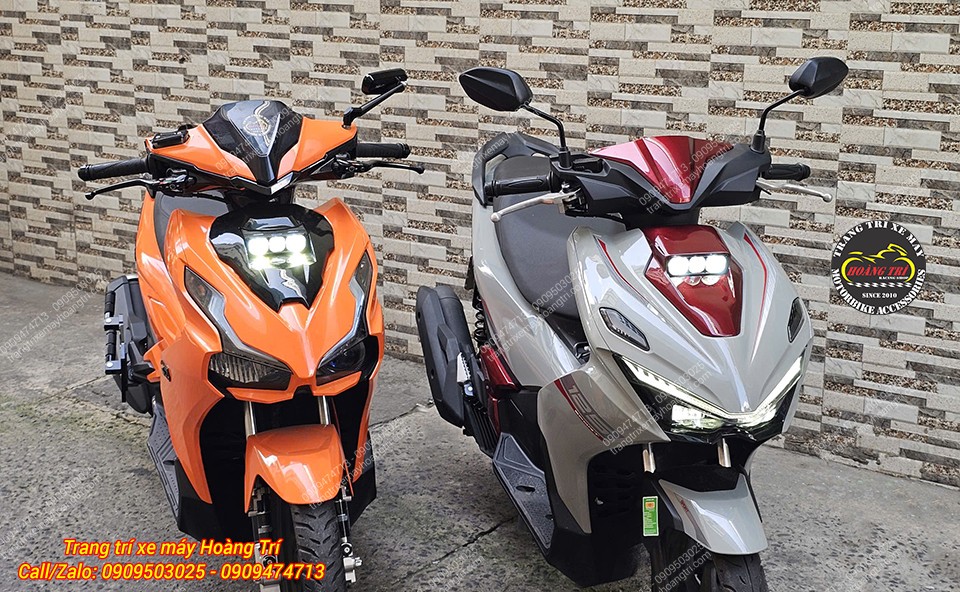 Hai chiếc Honda Airblade hoàn thiện đèn trợ sáng Aozoom Extra 3 mang phong cách hiện đại, mạnh mẽ